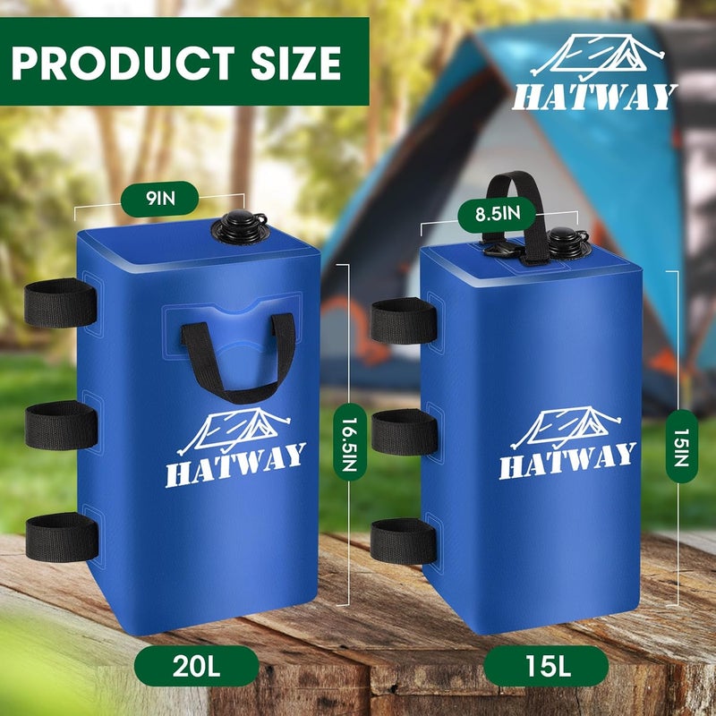 Hatway Canopy Weights,176 LBS Water Bag Set of 4 Leg Weights for Pop Up Canopy,Gazebo,Canopies,Tent-4 * 20L-Blue - Image 3